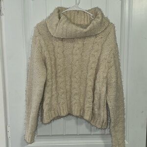 Cowl Neck Chunky Knit Sweater